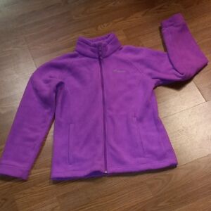 Girls Columbia Pink Fleece Jacket Full Zip With Pockets